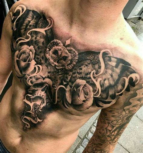 black mens chest tattoos